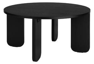 Černý kulatý konferenční stolek s deskou v dubovém dekoru ø 75 cm Kuvu – noo.ma
