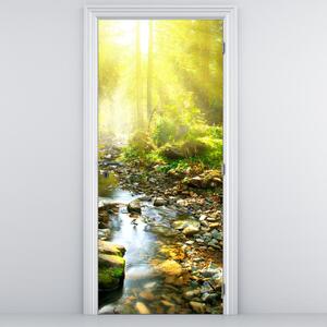 Fototapeta na dveře - Řeka v zeleném lese (95x205cm)