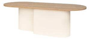 Béžový konferenční stolek s deskou v dubovém dekoru 50x115 cm Looi – noo.ma