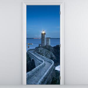 Fototapeta na dveře - Maják a moře (95x205cm)
