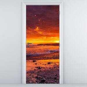 Fototapeta na dveře - Západ slunce u moře (95x205cm)
