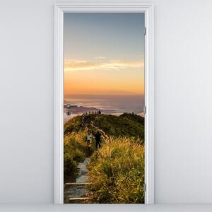 Fototapeta na dveře - Hory při západu sluce (95x205cm)