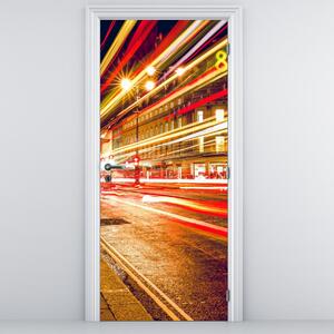 Fototapeta na dveře - Červená londýnská telefonní budka (95x205cm)