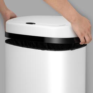 Čtvercový odpadkový koš se senzorem - 60 L - bílá