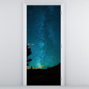 Fototapeta na dveře - Noční obloha s hvězdami (95x205cm)