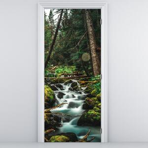 Fototapeta na dveře - Potok v lese (95x205cm)