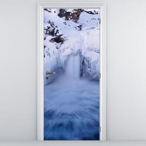 Fototapeta na dveře - Vodopády v zimě (95x205cm)