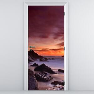 Fototapeta na dveře - Západ slunce na pobřeží (95x205cm)