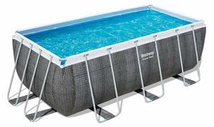 Bestway Obdélníkový nadzemní bazén Power Steel s kartušovou filtrací a schůdky