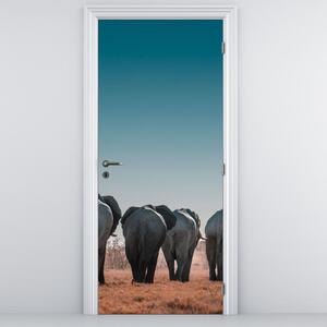 Fototapeta na dveře - Odchod slonů (95x205cm)