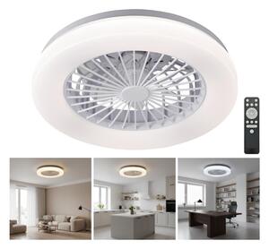 LED Stm stropní svítidlo s ventilátorem VENTELUX LED/24W/230V stříbrná + DO