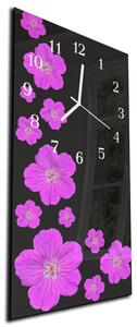 Nástěnné hodiny malovaný květ ibišku 30x60cm - plexi