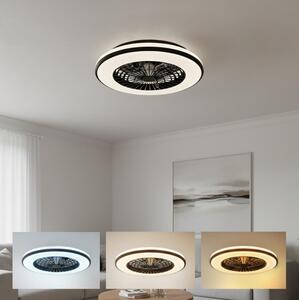 LED Stm stropní svítidlo s ventilátorem VENTELUX LED/48W/230V černá + DO