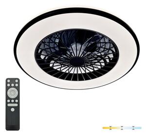 LED Stm stropní svítidlo s ventilátorem VENTELUX LED/48W/230V černá + DO