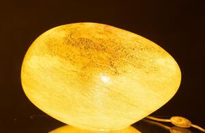 Žlutá skleněná stolní lampa J-Line Mango