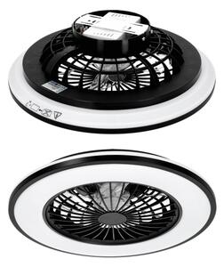 LED Stm stropní svítidlo s ventilátorem VENTELUX LED/48W/230V černá + DO