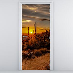 Fototapeta na dveře - Konec dne v arizonské poušti (95x205cm)