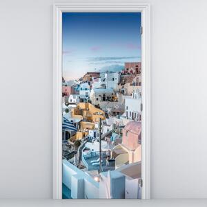 Fototapeta na dveře - Stmívání v Santorini (95x205cm)