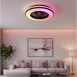 LED RGBW Stm stropní svítidlo s ventilátorem VENTELUX LED/48W/230V černá + DO