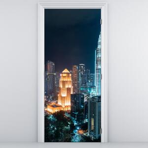 Fototapeta na dveře - Noc v Kuala Lumpur (95x205cm)
