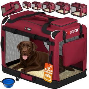 Skládací cestovní box pro psy XXL, červený 109443