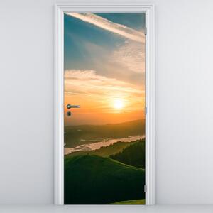 Fototapeta na dveře - Východ slunce nad mořem (95x205cm)