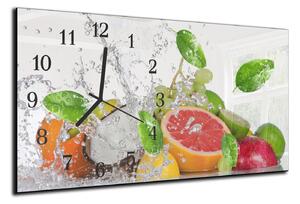 Nástěnné hodiny fruit, kokos, voda, listí 30x60cm - plexi