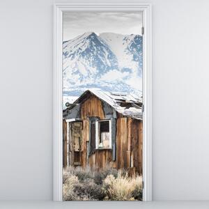 Fototapeta na dveře - Domek pod horami (95x205cm)
