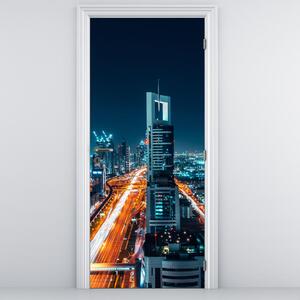 Fototapeta na dveře - Dubajská noc (95x205cm)
