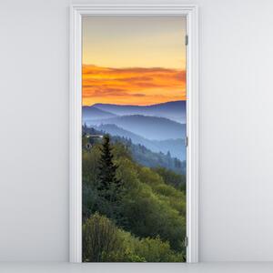 Fototapeta na dveře - Červánky v horách (95x205cm)