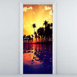 Fototapeta na dveře - Ostrov při západu slunce (95x205cm)