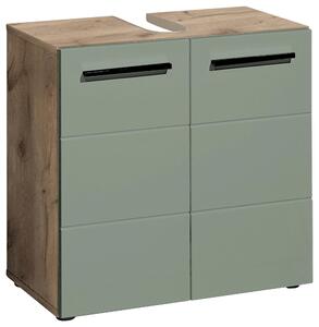 SKŘÍŇKA POD UMYVADLO, zelená, barvy dubu, 60/62/31 cm Xora - Koupelnové série