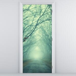 Fototapeta na dveře - Cesta z alejí stromů (95x205cm)