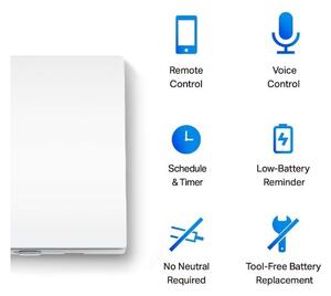 TP-Link - Chytrý světelný vypínač 2xAAA Wi-Fi
