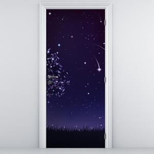 Fototapeta na dveře - Noc zachycená ilustrací (95x205cm)