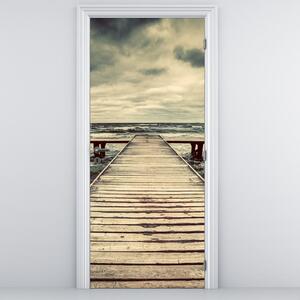 Fototapeta na dveře - Dřevěné molo na moři (95x205cm)