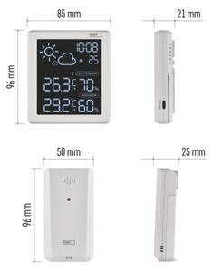 Meteostanice 5V 2xAAA + 2xAAA černá