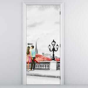 Fototapeta na dveře - Milenci v Paříži (95x205cm)
