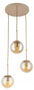 Závěsná lampa Maro béžovo-zlatá Sklo 3xE14 36 cm Moderní taupe
