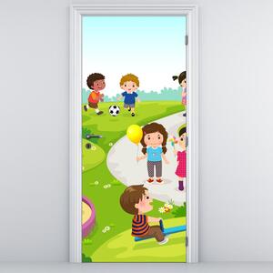Fototapeta na dveře - Dětské radovánky na pískovišti (95x205cm)