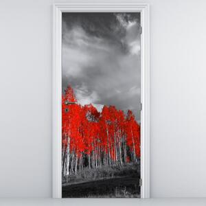Fototapeta na dveře - Červené stromy (95x205cm)