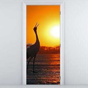 Fototapeta na dveře - Ptáci při západu slunce (95x205cm)