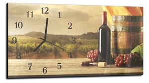 Nástěnné hodiny víno a pohled do vinic - plexi