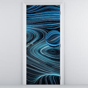 Fototapeta na dveře - Modrá abstrakce (95x205cm)