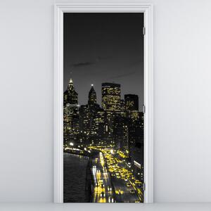 Fototapeta na dveře - Noční metropole (95x205cm)