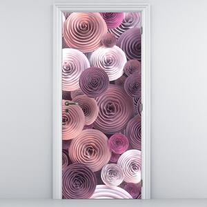 Fototapeta na dveře - Abstraktní motiv květů růží (95x205cm)