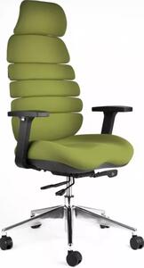 Kancelářská ergonomická židle SPINE s podhlavníkem — látka, nosnost 130 kg, více barev Červená
