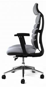Kancelářská ergonomická židle SPINE s podhlavníkem — látka, nosnost 130 kg, více barev Červená