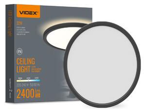 LED svítidlo s podsvícením stropní svítidlo VIDEX DL5R 22W 3000K–4000K–5000K Černé