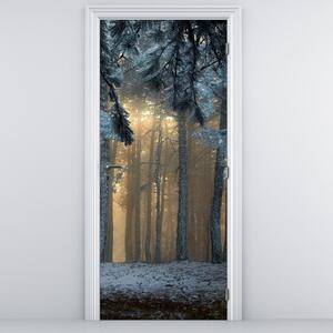 Fototapeta na dveře - Zasněžený les (95x205cm)